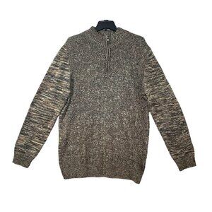 Method Sweater Mens Sz XXL Quarter Zip Knit Mock Neck Brown Fall Winter Work NEW